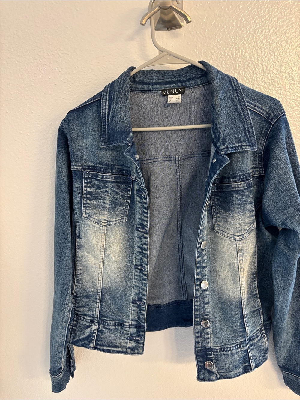 VENUS Light & Dark Blue Washed Denim Jacket